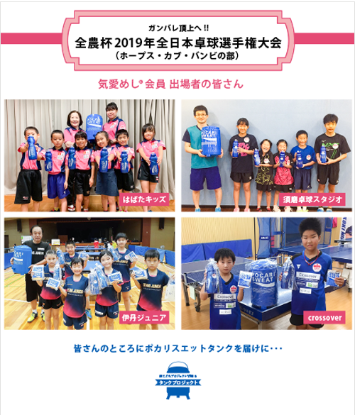 絆こどもタンクプロジェクト with 全農杯 2019年全日本卓球選手権大会